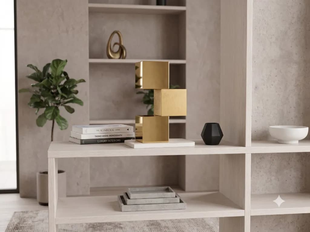 Pristine chrome sculptural form — light refracting minimalism